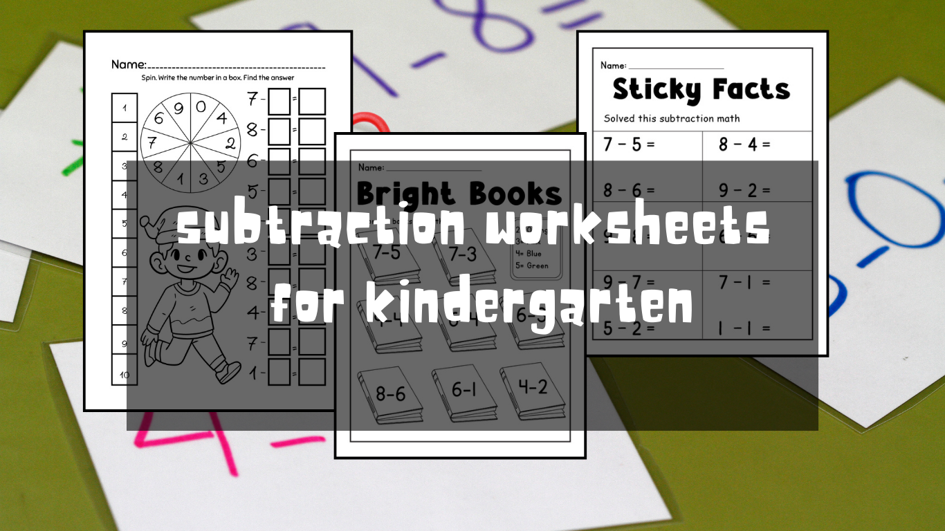 Subtraction Worksheets for Kindergarten